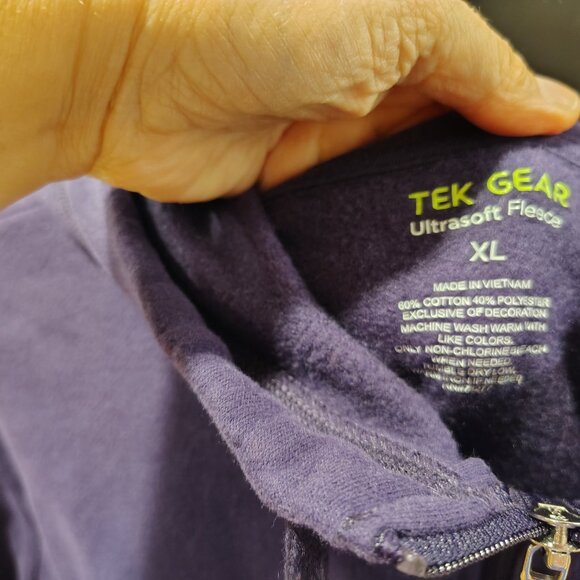 Tek Gear Women's Ultrasoft Fleece Purple Hoodie Size XL Full Zipper - Picture 6 of 11